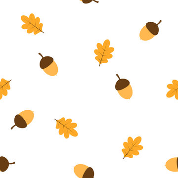 pattern with acorns and leaves