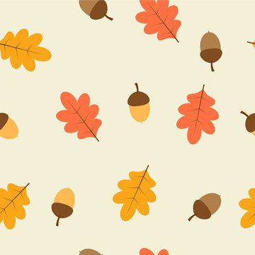 pattern with oak leaves and acorns