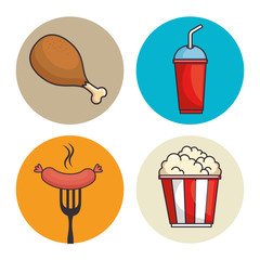 set of fast food icon