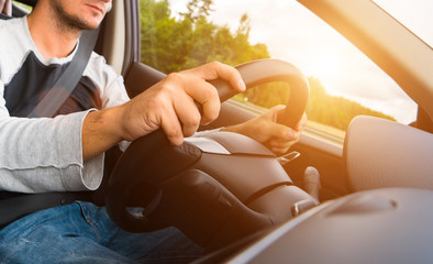 Man Driving his Car