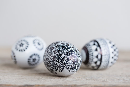 Easter eggs with handmade decoration