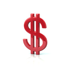 Red  dollar currency sign