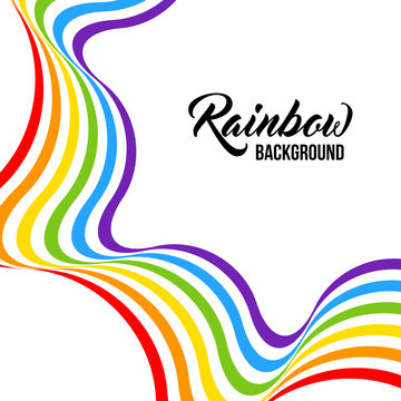 Rainbow background LGBT colors. Abstract geometric pattern. Vector illustration. Wavy LGBT flag. 