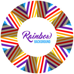 Rainbow background, LGBT colors. Colorful round frame. Vector illustration. 