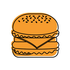 burger fast food tasty delicious snack lunch vector illustration