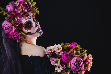 Fototapeta premium Catrina with flowers
