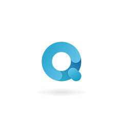 Fototapeta na wymiar Letter Q logo. Blue vector icon. Ribbon styled font.