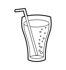 glass cup cola drink bubbles refresment liquid vector illustration