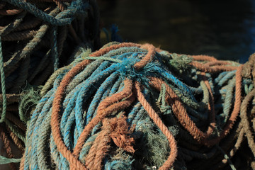 Rope of a fishing net with floats