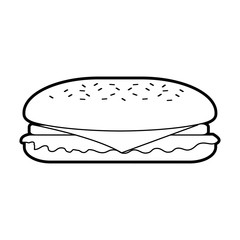 fast food sandwich menu restaurant lunch vector illustration