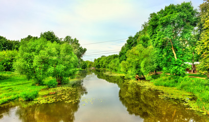 Fototapeta na wymiar The Trubezh river in Pereslavl-Zalessky - Yaroslavl region, Russia