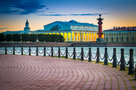 St. Petersburg. City center. . View of the arrow of Vasilievsky Island. Petersburg Russia.