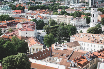 Vilnius old town cityscape panorama, Lithuania