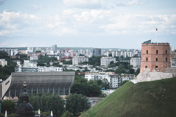 Fototapeta premium Vilnius old town cityscape panorama, Lithuania