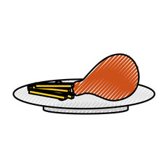 fast food roasted chicken french fries menu restaurant vector illustration