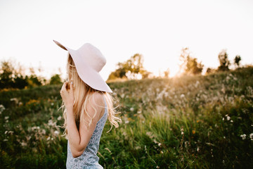 Romantic portrait of blonde woman