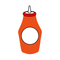 bottle of ketchup sauce ingredient fast food vector illustration
