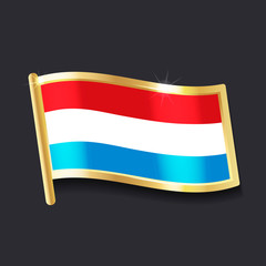 flag of  Luxembourg in the form of badge, flat image