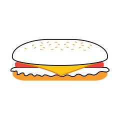 fast food sandwich menu restaurant lunch vector illustration