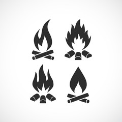Blazing fire flame vector icon