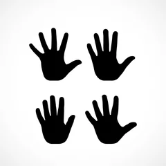 Fotobehang Human palm hand vector silhouette © Arcady