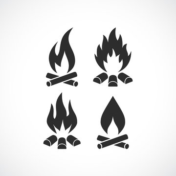 Blazing fire flame vector icon