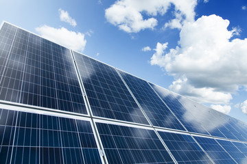 Solar panel and blue sky
