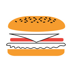 fast food sandwich menu restaurant lunch vector illustration