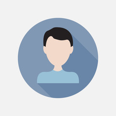 Boy flat icon . Business man user avatar. Vector illustration.