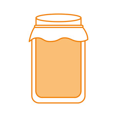 glass jar with golden cap filled with honey vector illustration