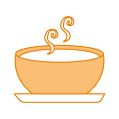 delicious soup bowl food of season autumn vector illustration