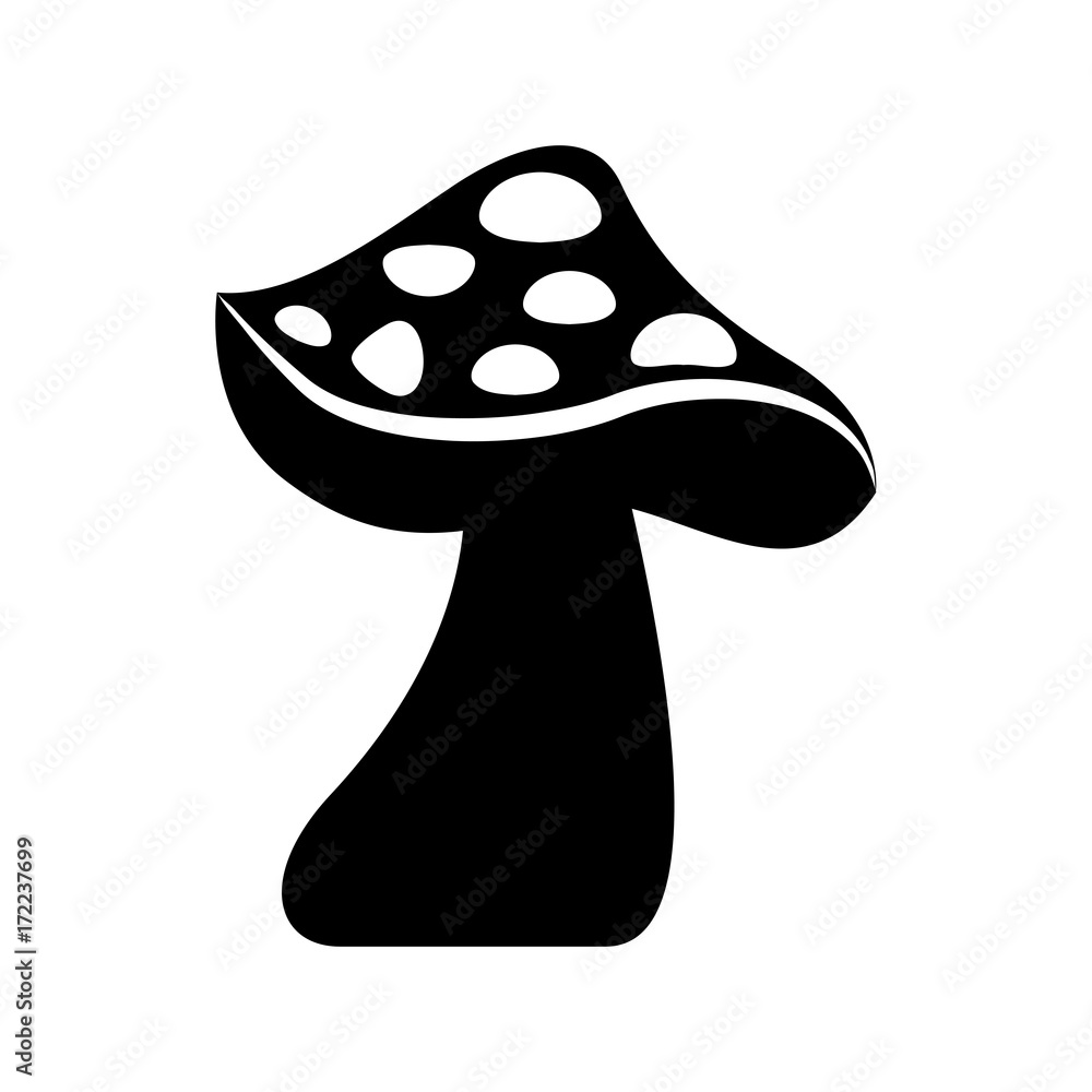 Wall mural autumn mushroom natural flora forest vector illustration