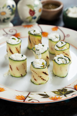 Grilled zucchini rolls