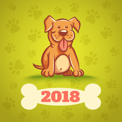 Obraz na płótnie Canvas Dog with bone 2018.