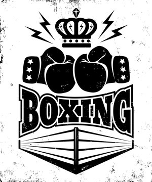 Vintage emblem for boxing.