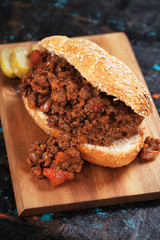 Sloppy joes, ground beef sandwich