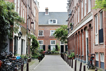 View of a street in Amsterdam, Holland
