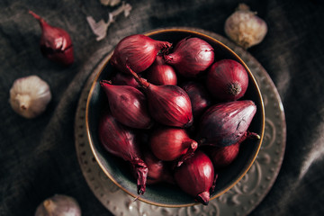 Shallots in a bowl