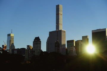 Fototapeta na wymiar A view from Central Park on Manhattan in New York.