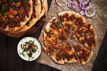 Lahmajun, turkish meat pizza