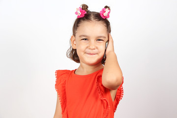 Little girl using smartphone