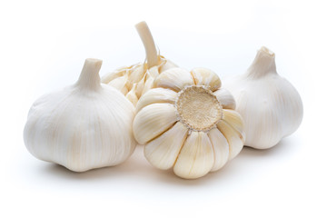 Garlic isolated on the white background.