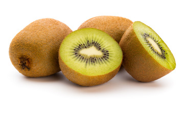 Fototapeta premium Kiwi fruit and sliced isolated on white background.