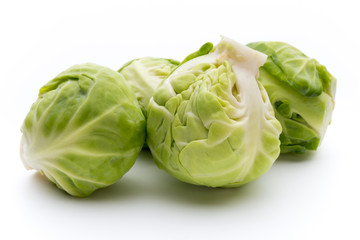 Fototapeta premium Brusseles sprouts isolated on the white background.