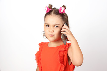 Little girl using smartphone