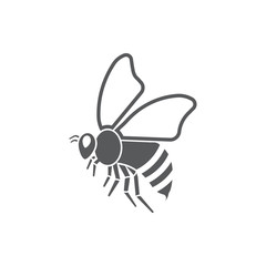 Honey bee icon. Vector illustration.