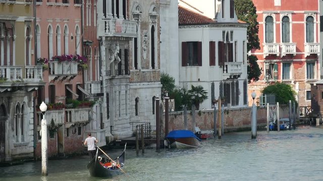 Gondola at canal grande in Venice Italy