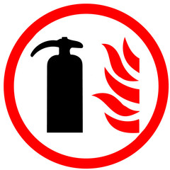Fire Extinguiser tube tool an illustrated Icon isolated on white Background