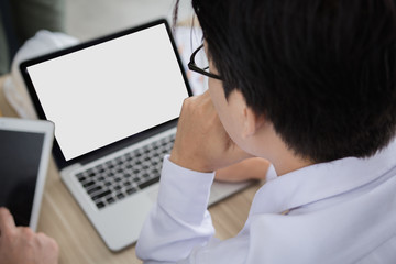 Businessman working laptop, Business team present and discussing plan financial graph data on office table, finance, accounting, investment, meeting.