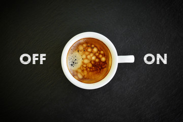 Obraz na płótnie Canvas Espresso coffee in small white cup
